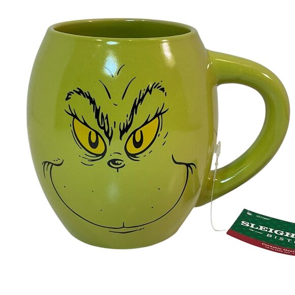 The Grinch Face Coffee Mug Tea Cup Dr. Seuss Merry Grinchmas Large 18 Oz New - Picture 1 of 5